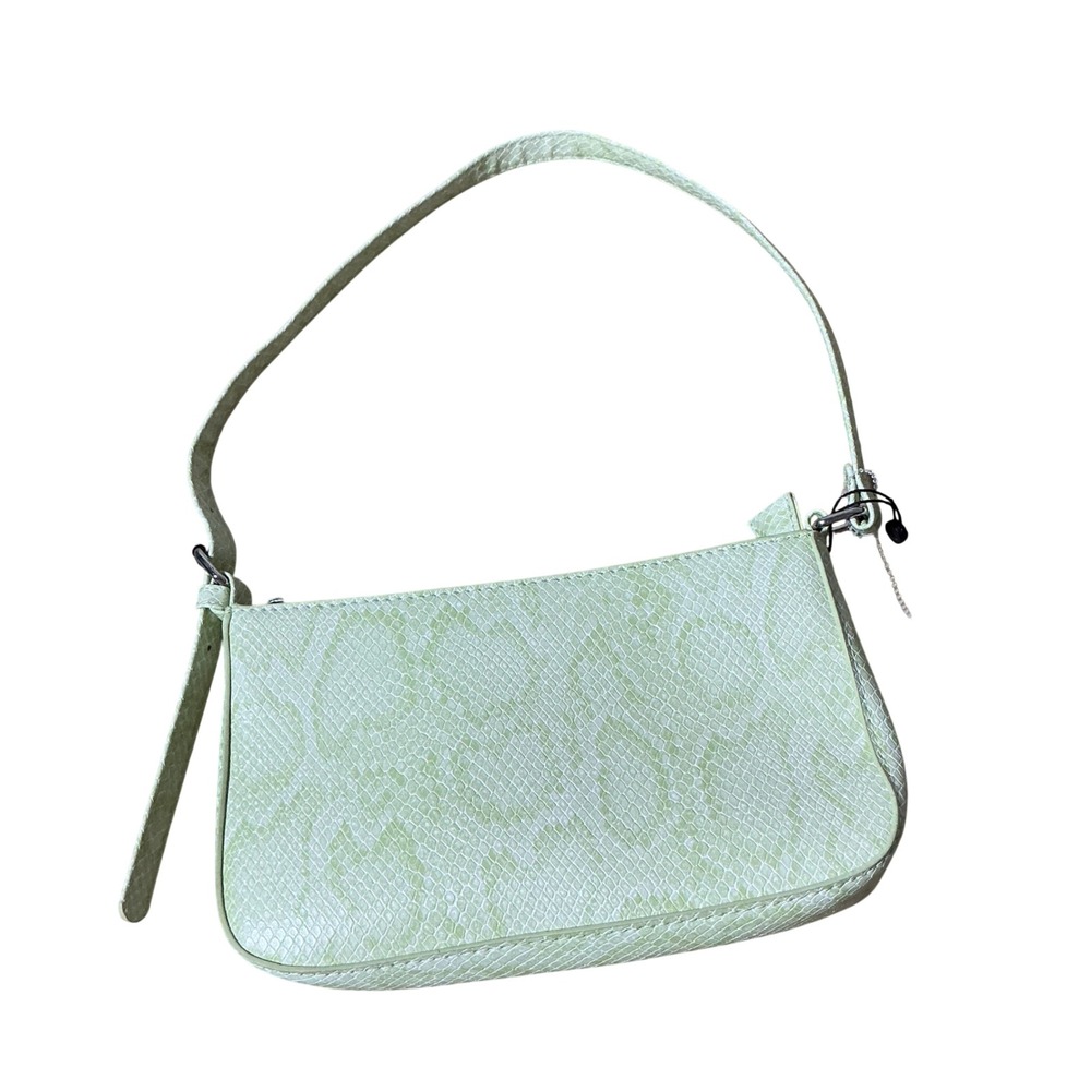 Cotton On Lime Green Snakeskin Baguette Shoulder Bag‎ 90s Y2K Recycled Plastic